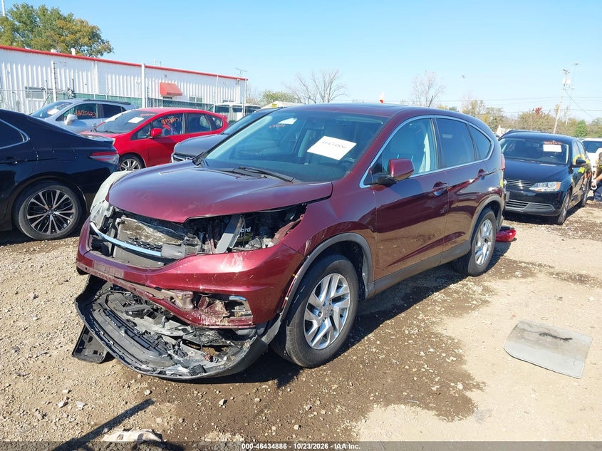 2015 Honda Cr-V Ex, Удар спереди, IAAI, VIN 5J6RM4H59FL044163 — фото 2