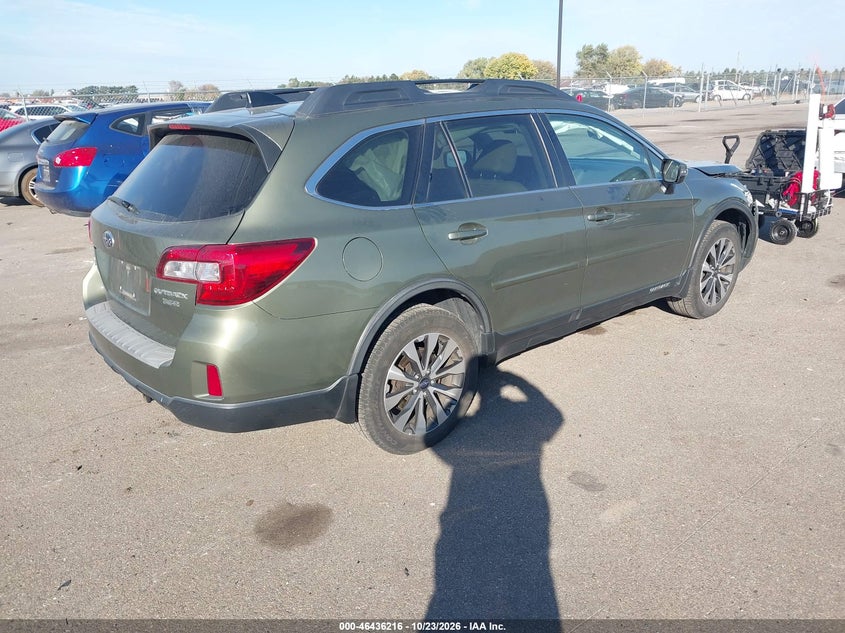 Vin: 4s4bsenc6g3325534, lot: 46936582, subaru outback 3.6r limited 20164