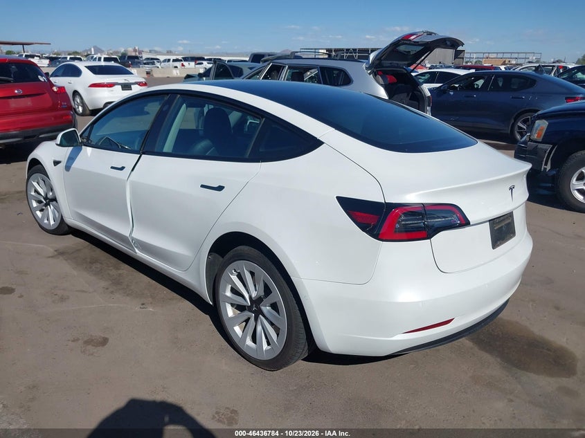 Vin: 5yj3e1ea5nf375395, lot: 46937150, tesla model 3 rear-wheel drive 20223