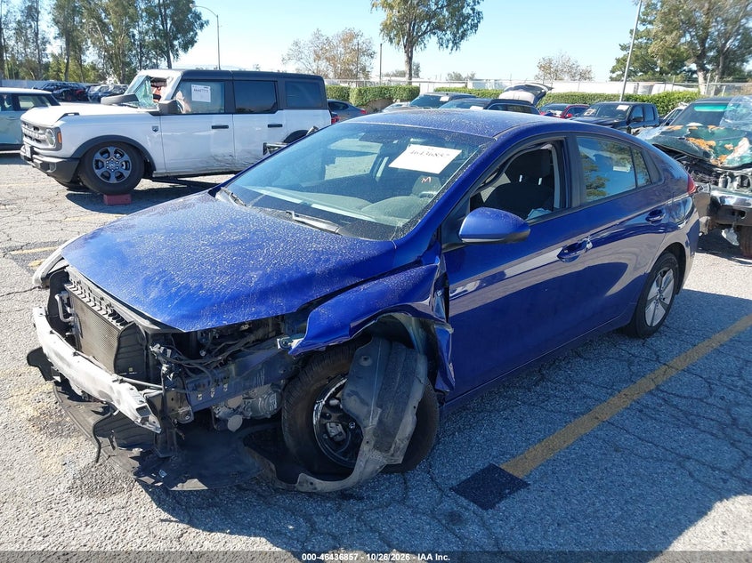 Vin: kmhc65lc5ku124982, lot: 46937223, hyundai ioniq hybrid blue 20192