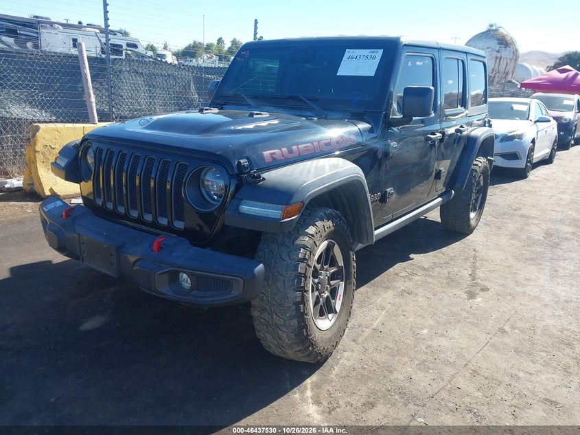 2021 Jeep Wrangler Unlimited Rubicon 4X4, Неизвестно, IAAI, VIN 1C4HJXFN1MW599408 — фото 2