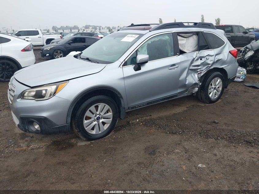 Vin: 4s4bsaec7f3226020, lot: 46938460, subaru outback 2.5i premium 20152