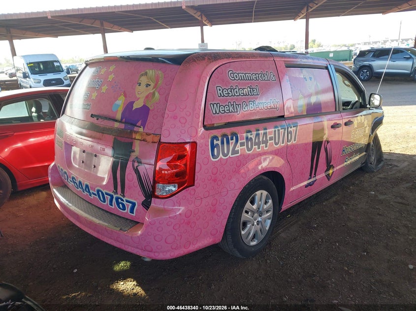 Vin: 2c4rdgbgxkr806368, lot: 46938706, dodge grand caravan se 20194