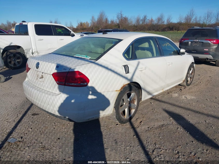 Vin: 1vwbp7a30dc020630, lot: 46938892, volkswagen passat 2.5l se 20134