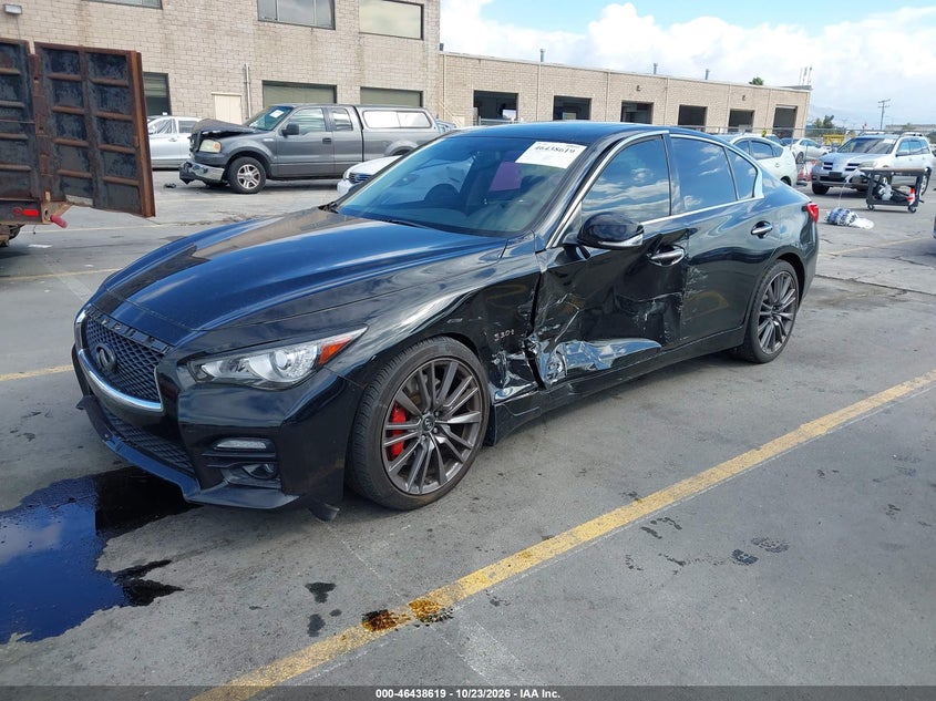 2017 Infiniti Q50 3.0T Red Sport 400, Левый бок, IAAI, VIN JN1FV7AP5HM851346 — фото 2