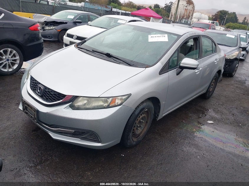 Vin: 19xfb2f51fe294172, lot: 46939894, honda civic lx 20152