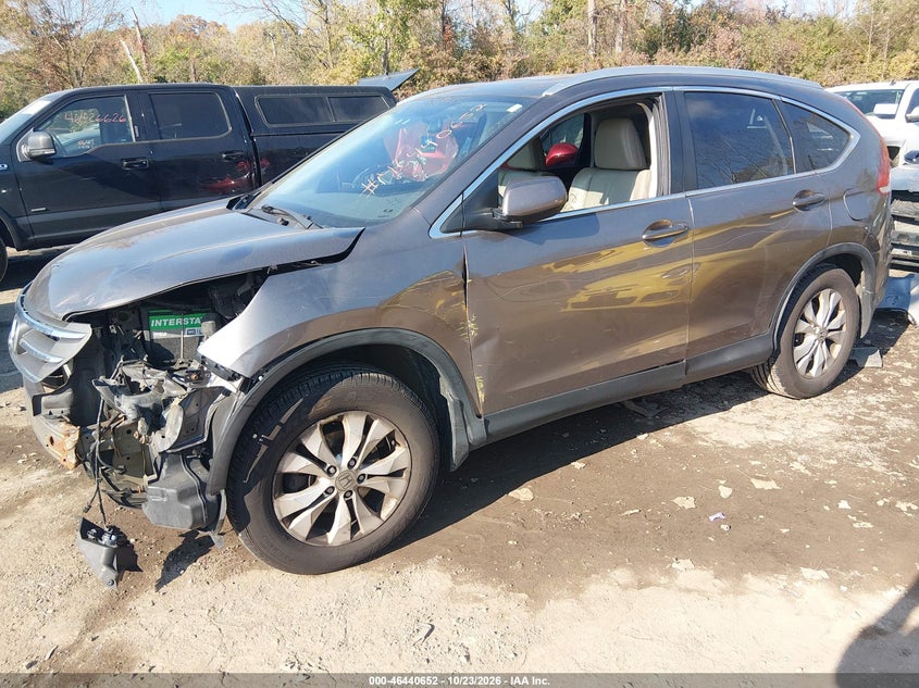 2014 Honda Cr-V Ex-L, Удар спереди, IAAI, VIN 5J6RM4H77EL074746 — фото 2