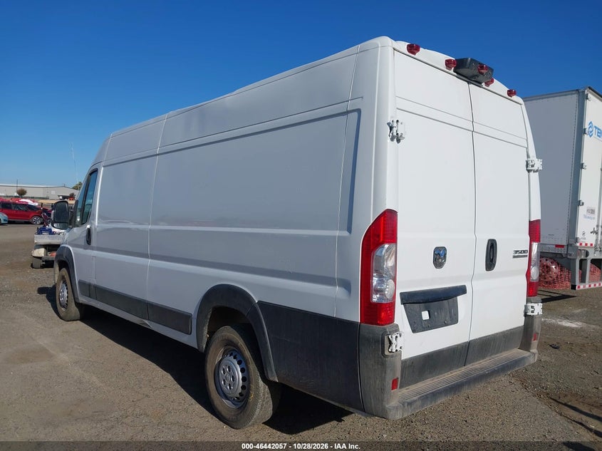 Vin: 3c6mrvjgxte193468, lot: 46942423, ram promaster 3500 cargo van tradesman high roof 159 wb ext w/pass seat 20263