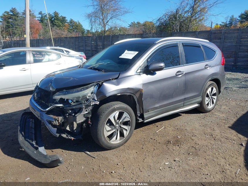 2015 Honda Cr-V Touring, Удар спереди, IAAI, VIN 5J6RM4H99FL069633 — фото 2