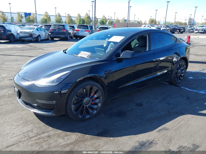 Vin: 5yj3e1ec6nf210344, lot: 46947663, tesla model 3 performance dual motor all-wheel drive 20222