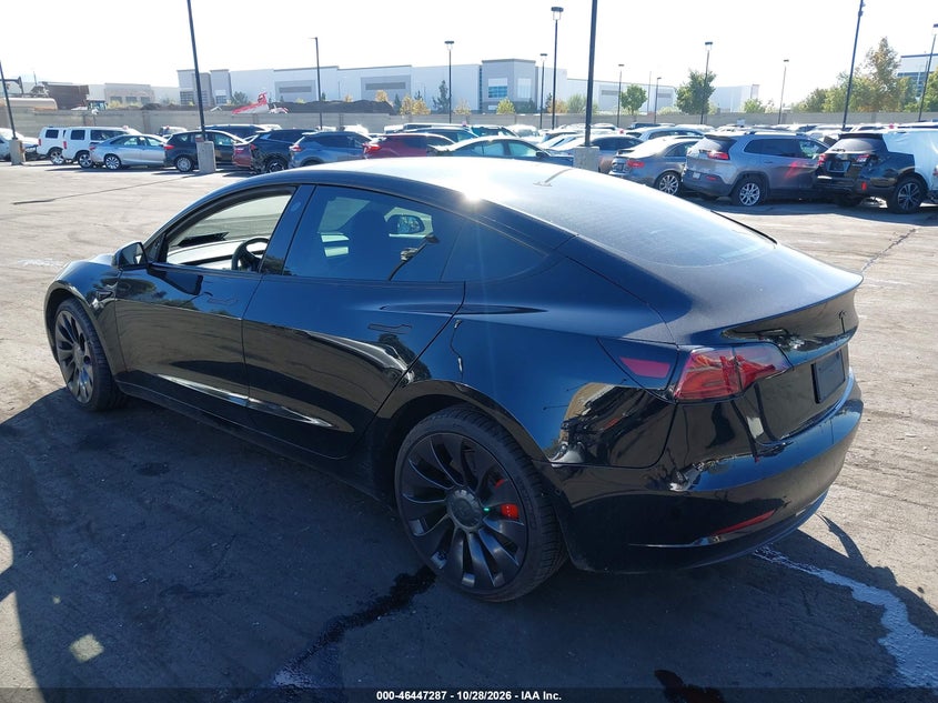Vin: 5yj3e1ec6nf210344, lot: 46947663, tesla model 3 performance dual motor all-wheel drive 20223