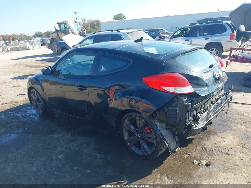 Vin: kmhtc6ad6hu324398, lot: 46948151, hyundai veloster value edition 20173