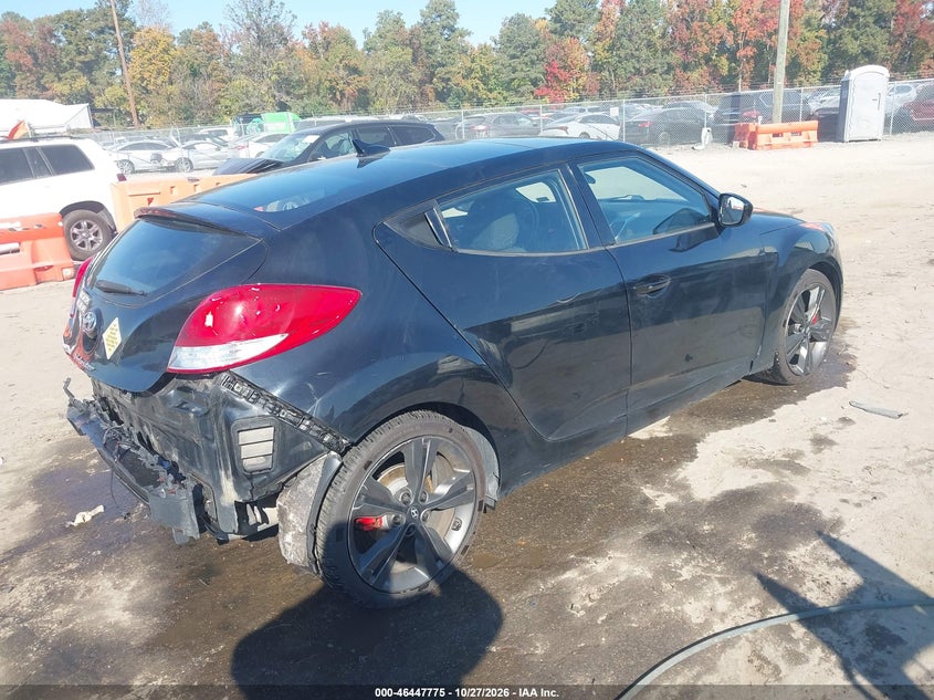 Vin: kmhtc6ad6hu324398, lot: 46948151, hyundai veloster value edition 20174