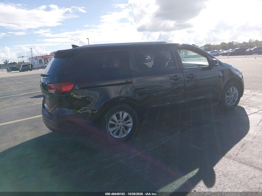 Vin: kndmb5c18g6160647, lot: 46948478, kia sedona lx 20164