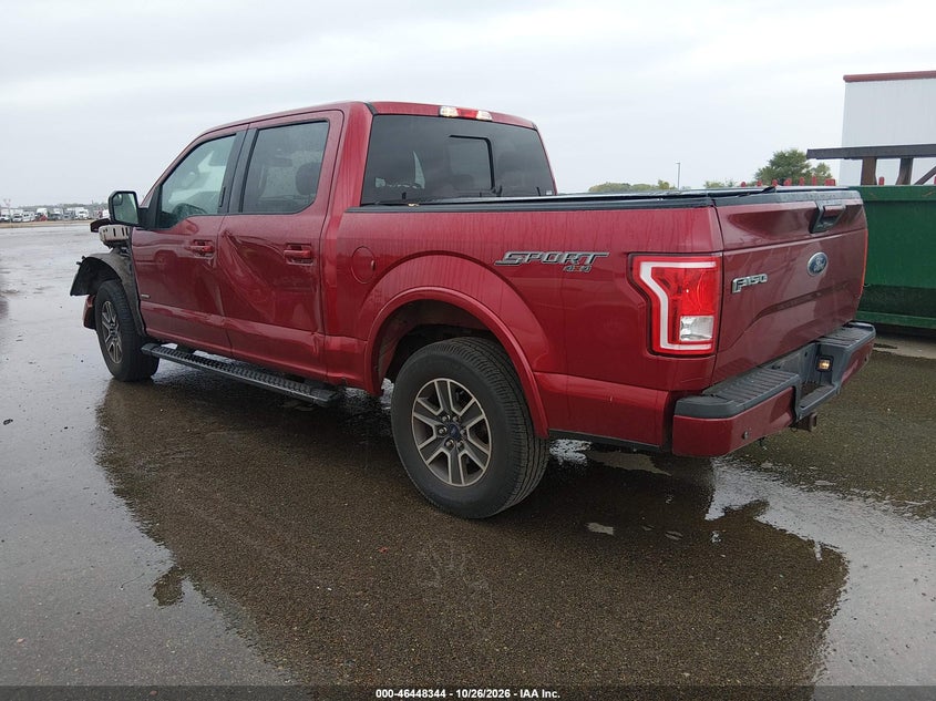 Vin: 1ftew1ep1fkd75828, lot: 46948720, ford f-150 xlt 20153