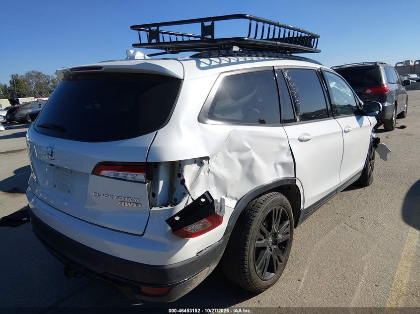 Vin: 5fnyf6h72mb067647, lot: 46953528, honda pilot awd black edition 20214