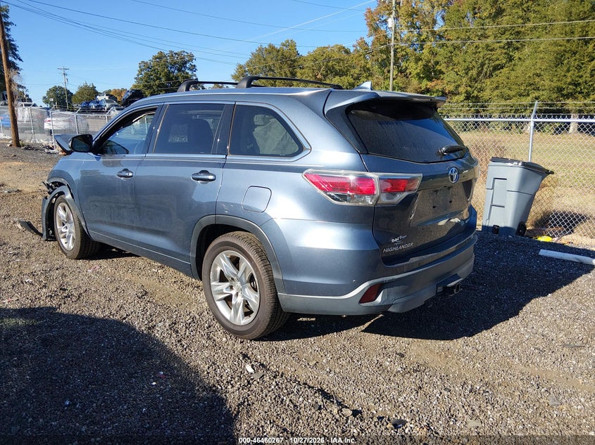 Vin: 5tdykrfhxes035177, lot: 46960643, toyota highlander limited v6 20143