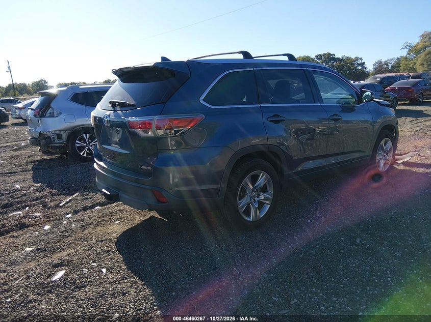 Vin: 5tdykrfhxes035177, lot: 46960643, toyota highlander limited v6 20144