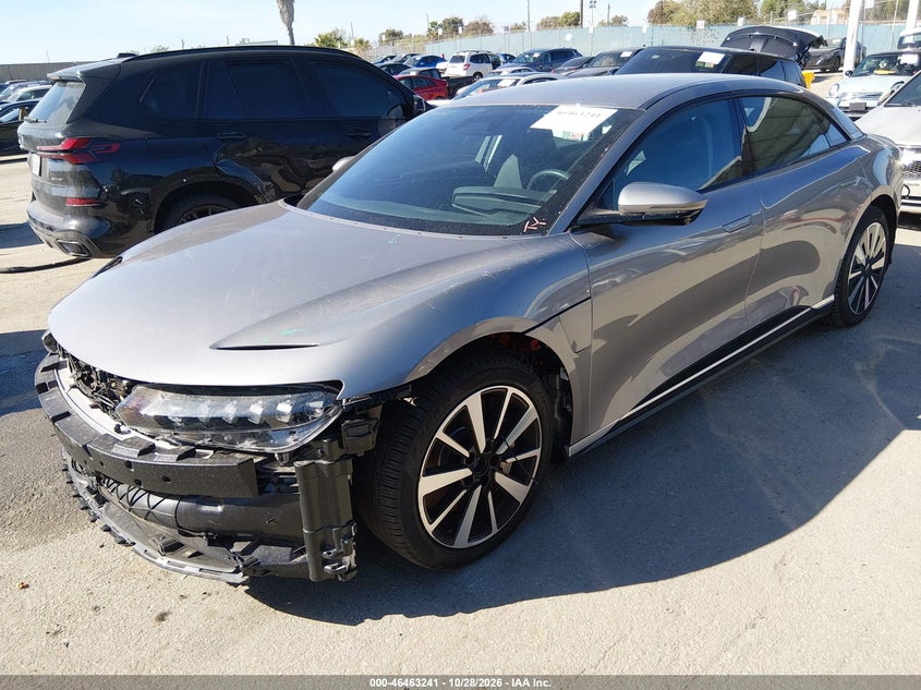 2025 Lucid Air Touring, Front & Rear, IAAI, VIN 50EA1TEA0SA009715 — photo 2