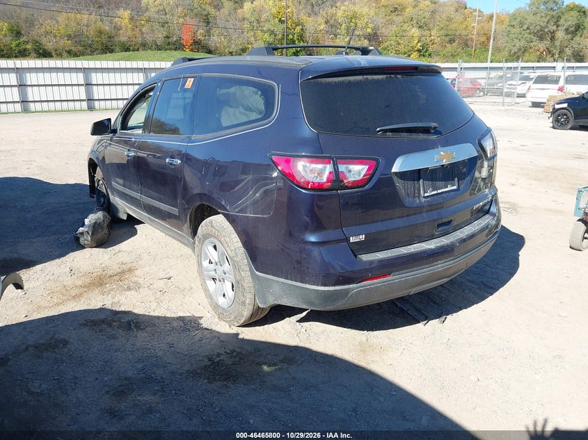 Vin: 1gnkrfed9fj120628, lot: 46966176, chevrolet traverse ls 20153
