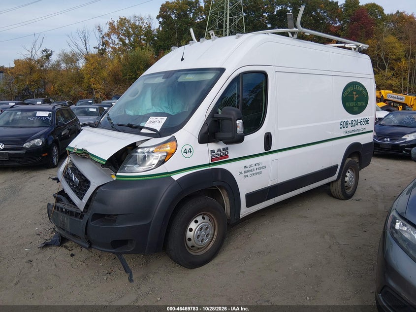 Vin: 3c6trvcg6le109381, lot: 46970162, ram promaster 2500 high roof 136 wb 20202