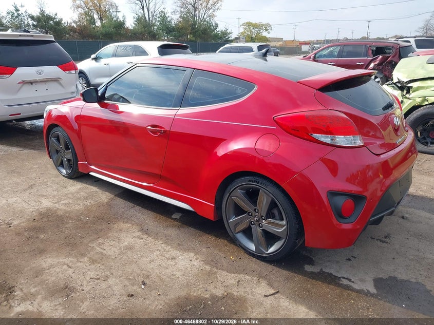Vin: kmhtc6aexdu117581, lot: 46970181, hyundai veloster turbo w/black 20133