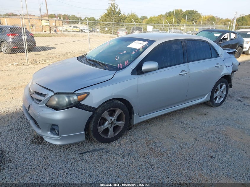 Vin: 2t1bu4ee0bc625385, lot: 46971273, toyota corolla s 20112