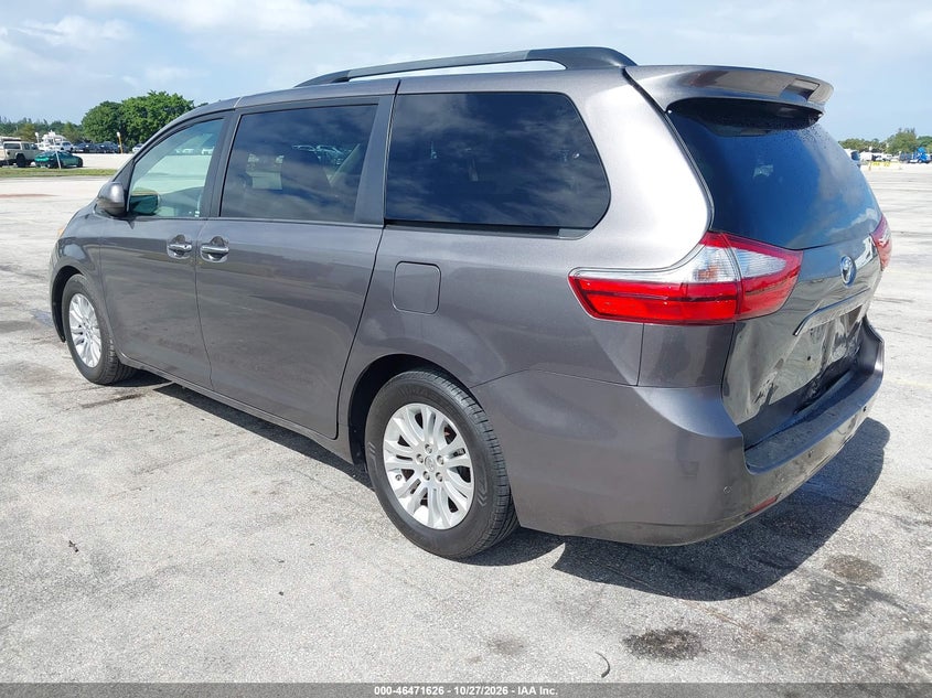 Vin: 5tdyk3dc3gs695651, lot: 46972005, toyota sienna xle premium 8 passenger 20163