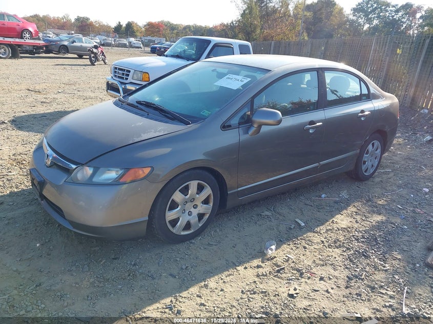 2008 Honda Civic Lx, Обычный износ, IAAI, VIN 1HGFA16528L090313 — фото 2