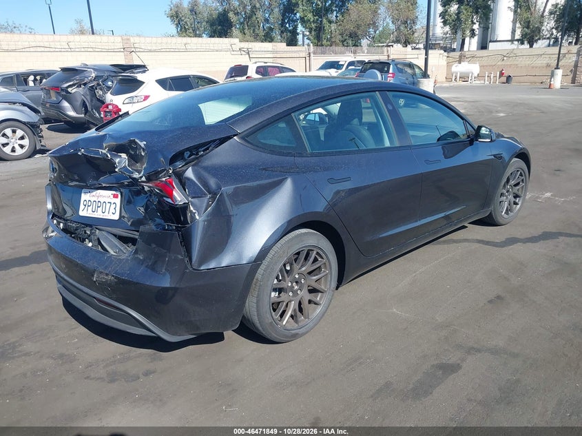 Vin: 5yj3e1ea8sf878964, lot: 46972228, tesla model 3 long range rear-wheel drive/standard rear-wheel drive 20254