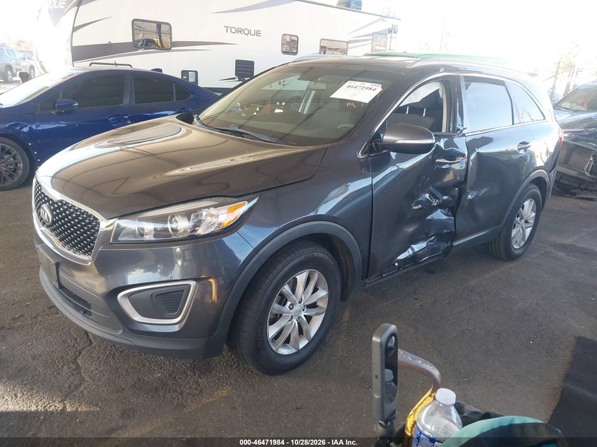 Vin: 5xypg4a36jg347919, lot: 46972363, kia sorento 2.4l lx 20182