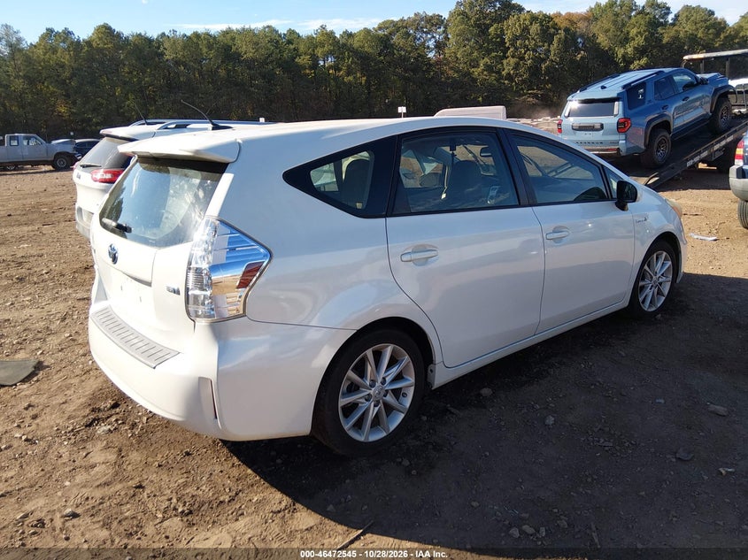 Vin: jtdzn3eu3c3155926, lot: 46972924, toyota prius v five 20124