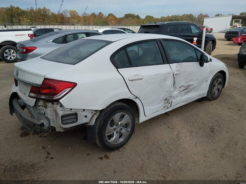 Vin: 19xfb2f57ee235948, lot: 46973624, honda civic lx 20144