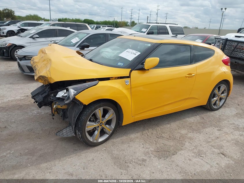 Vin: kmhtc6ad7hu316469, lot: 46974587, hyundai veloster value edition 20172