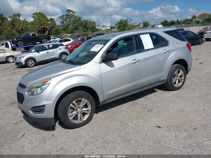 2017 Chevrolet Equinox Ls, Удар сзади, IAAI, VIN 2GNALBEK3H1602092 — фото 2