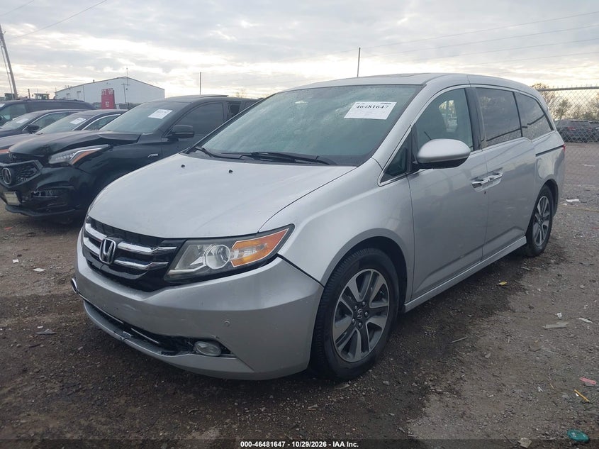 2015 Honda Odyssey Touring/Touring Elite, Rear, IAAI, VIN 5FNRL5H93FB009297 — photo 2