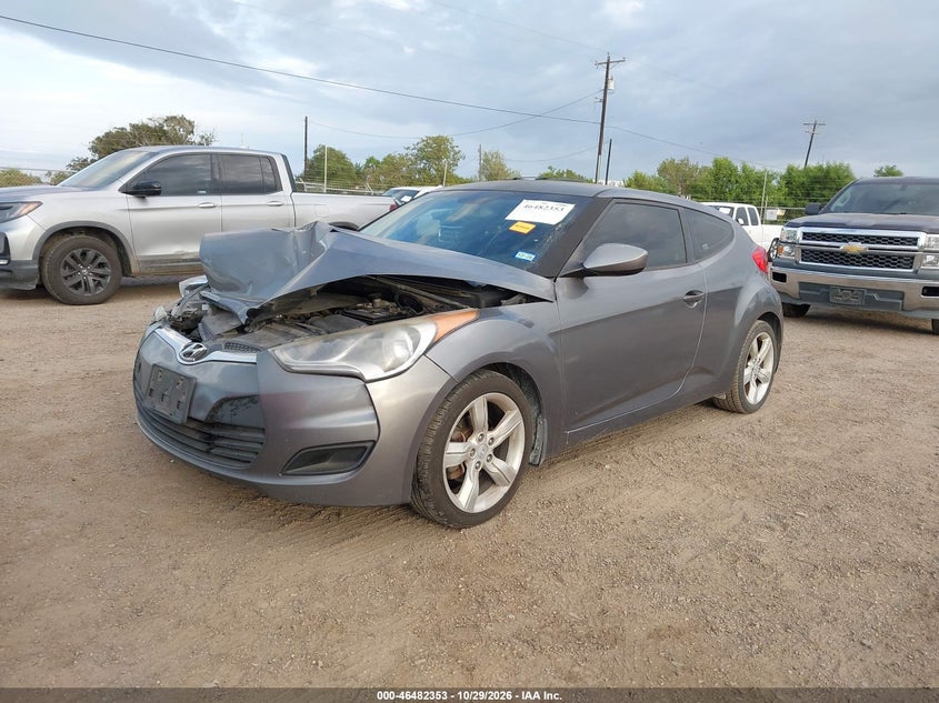 Vin: kmhtc6ad2du165292, lot: 46982737, hyundai veloster base w/black 20132