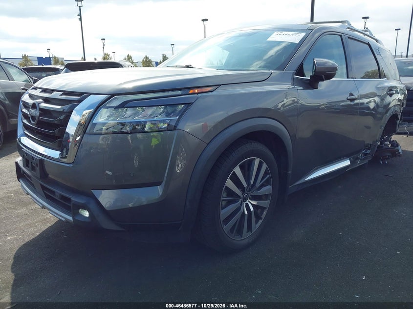 2022 Nissan Pathfinder Platinum 2Wd, Left Rear, IAAI, VIN 5N1DR3DH6NC235173 — photo 2