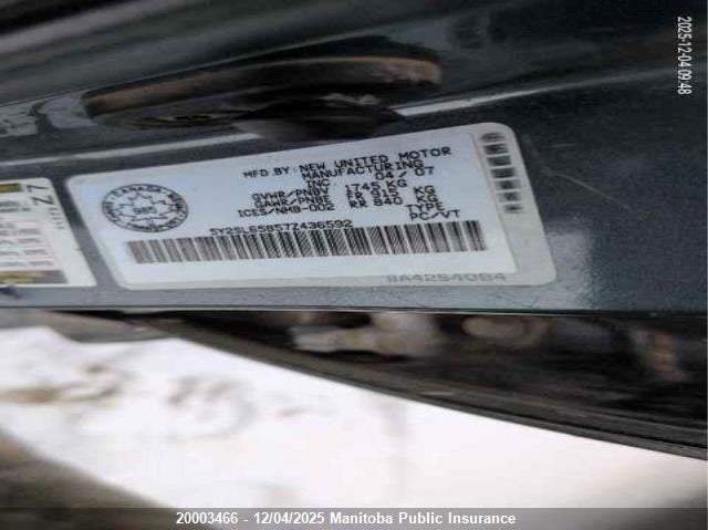 5Y2SL65857Z436592 2007 PONTIAC VIBE photo no. 9