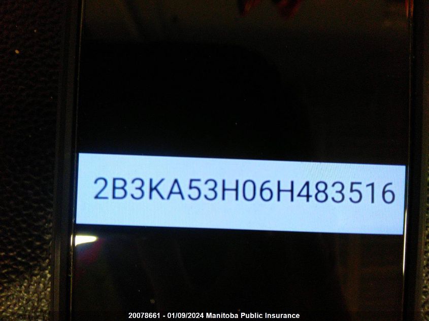 2006 Dodge Charger Daytona R/T VIN: 2B3KA53H06H483516 Lot: 20078661