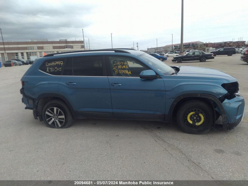 2021 Volkswagen Atlas Comfortline VIN: 1V2LR2CA9MC534362 Lot: 20094681