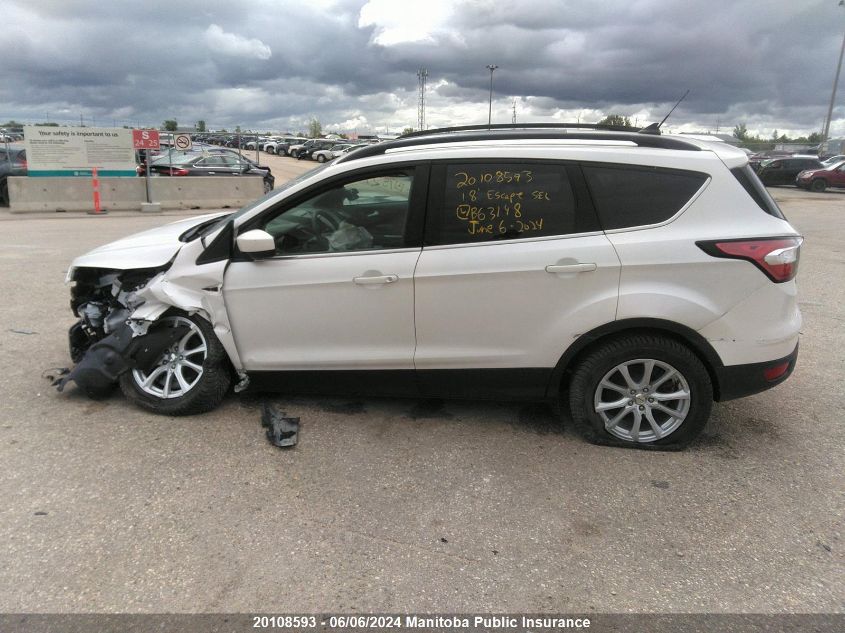 2018 Ford Escape Sel VIN: 1FMCU9H92JUB63148 Lot: 20108593