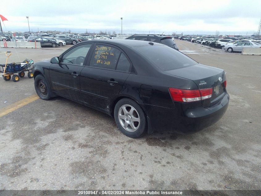 2008 Hyundai Sonata Gl VIN: 5NPET46C58H317423 Lot: 20108947