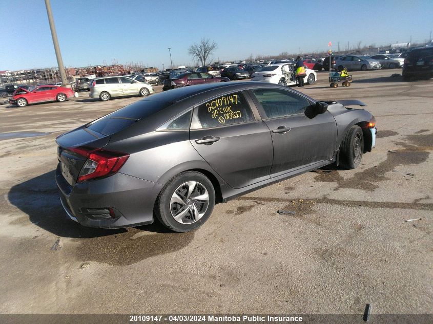 2020 Honda Civic Lx VIN: 2HGFC2F52LH015827 Lot: 20109147