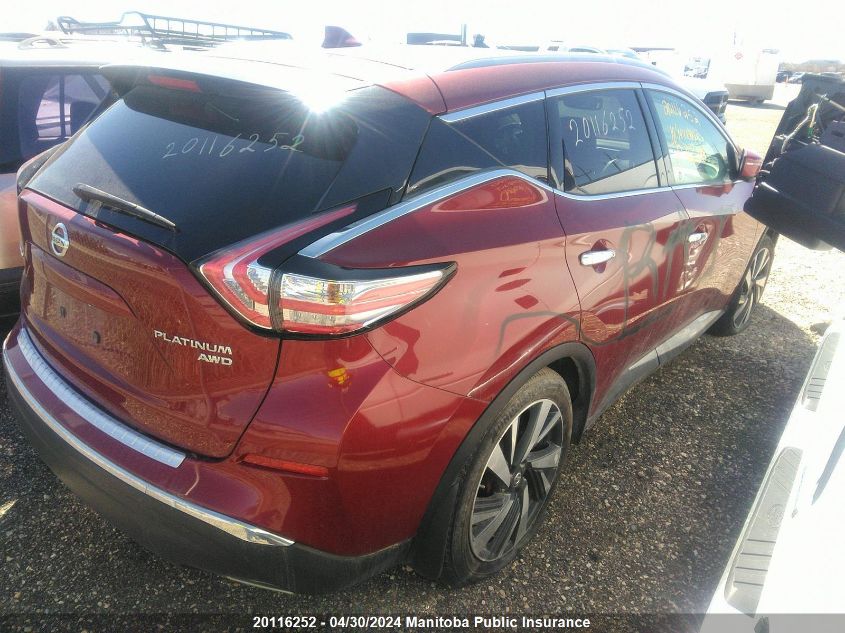 2018 Nissan Murano Platinum VIN: 5N1AZ2MH1JN166288 Lot: 20116252