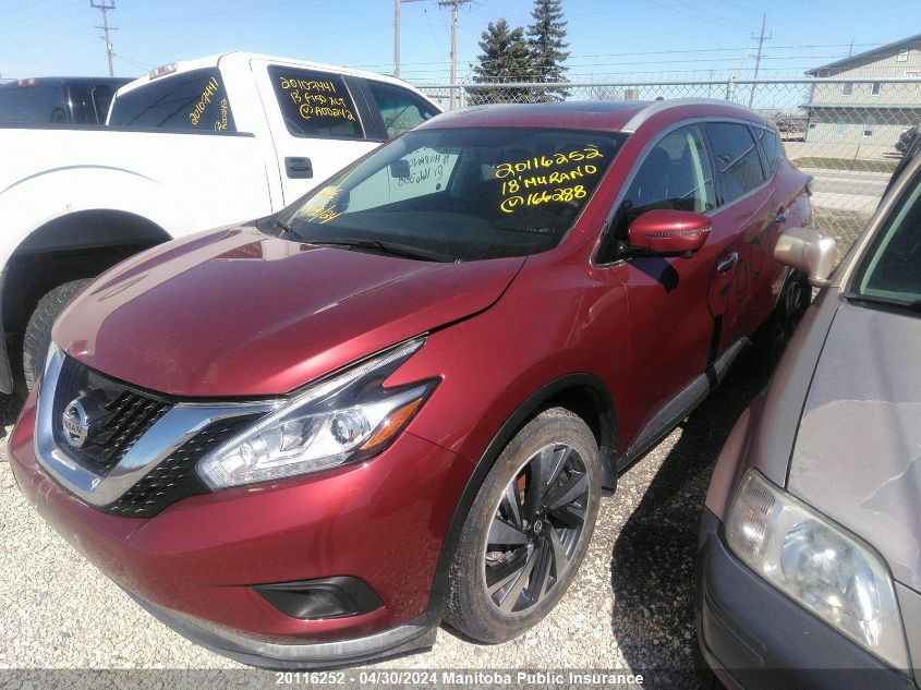 2018 Nissan Murano Platinum VIN: 5N1AZ2MH1JN166288 Lot: 20116252