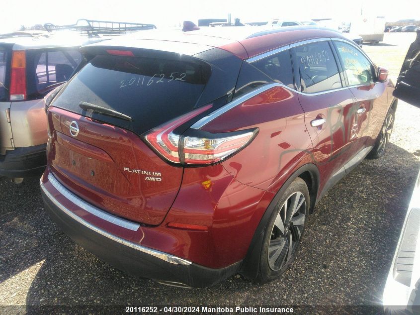 2018 Nissan Murano Platinum VIN: 5N1AZ2MH1JN166288 Lot: 20116252