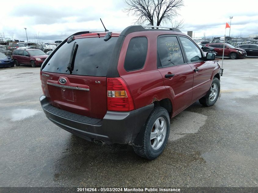 2007 Kia Sportage Lx VIN: KNDJF722977437846 Lot: 20116264