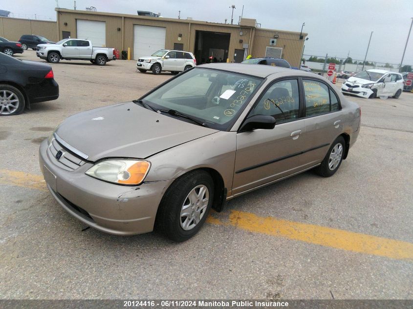 2003 Honda Civic Dx VIN: 2HGES16493H932702 Lot: 20124416