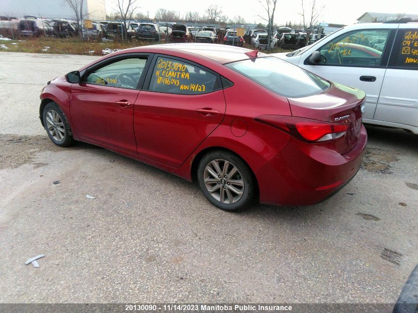 2014 Hyundai Elantra Gls VIN: 5NPDH4AE4EH486043 Lot: 20130090